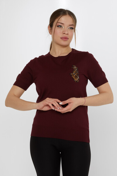 ژاکت بافتنی آلو دوزی سنگ ببر - 31596 | KAZEE (ست 3 M-L-XL) 