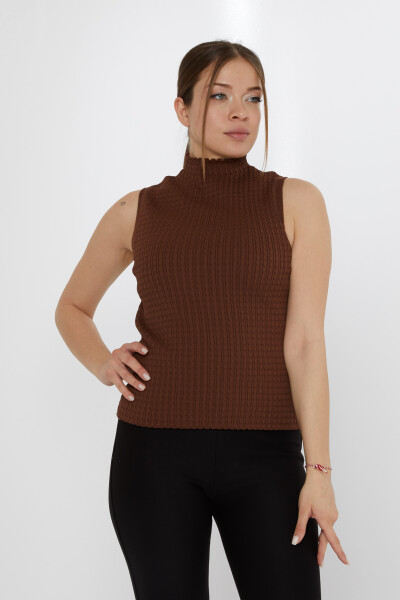 ژاکت بافتنی قهوه ای آستین صفر - 31658 | KAZEE (مجموعه 3 S-M-L) - 2