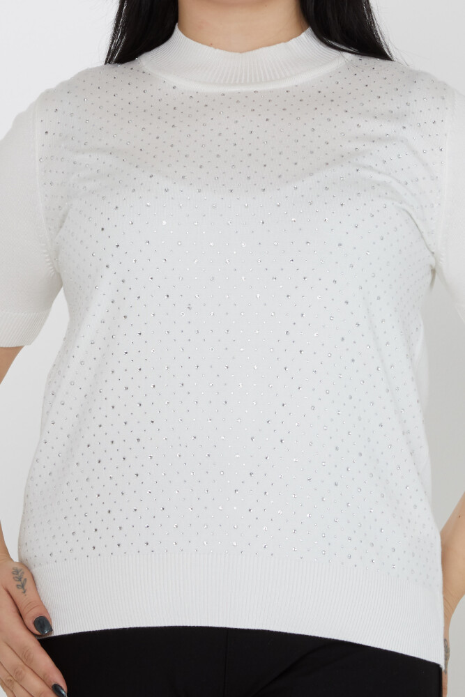 ژاکت بافتنی اکرو سنگ دوزی مدل آمریکایی - 31864 | KAZEE (مجموعه 4 عددی L-XL-2XL-3XL) - 2