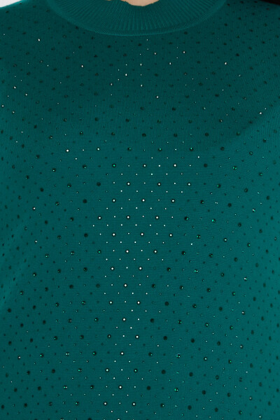 ژاکت بافتنی مدل آمریکایی سنگ دوزی سبز - 31864 | KAZEE (مجموعه 4 عددی L-XL-2XL-3XL) - 4