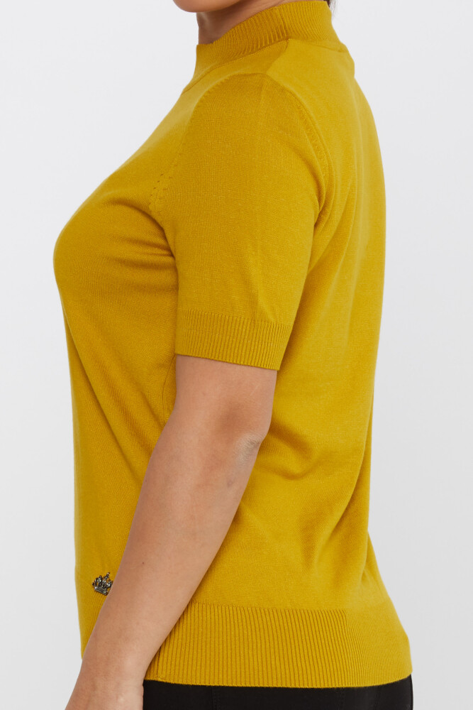 ژاکت بافتنی مدل آمریکایی لوگو خردلی - 16168 | KAZEE (مجموعه 4 عددی L-XL-2XL-3XL) - 4