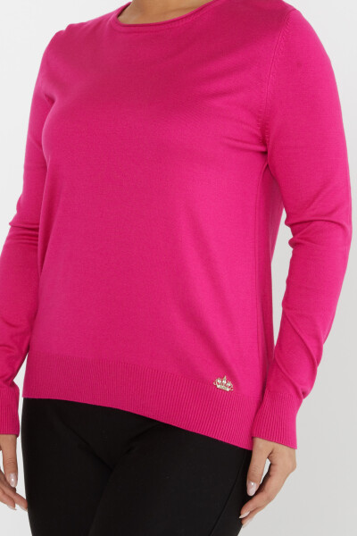 ژاکت بافتنی پایه یقه خدمه فوشیا - 30899 | KAZEE (مجموعه 4 عددی L-XL-2XL 3XL) - 4