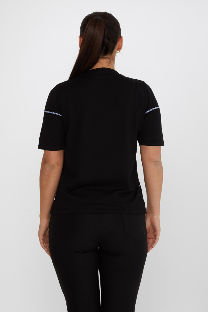 ژاکت بافتنی یقه آستین کوتاه مشکی - 31659 | KAZEE (مجموعه 3 عددی L-XL-2XL) - 5