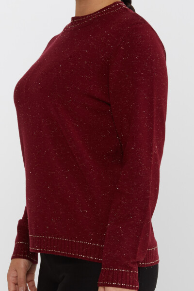 ژاکت بافتنی یقه آستین بلند کلارت قرمز - 31629 | KAZEE (مجموعه 3 عددی XL-2XL-3XL) - 4