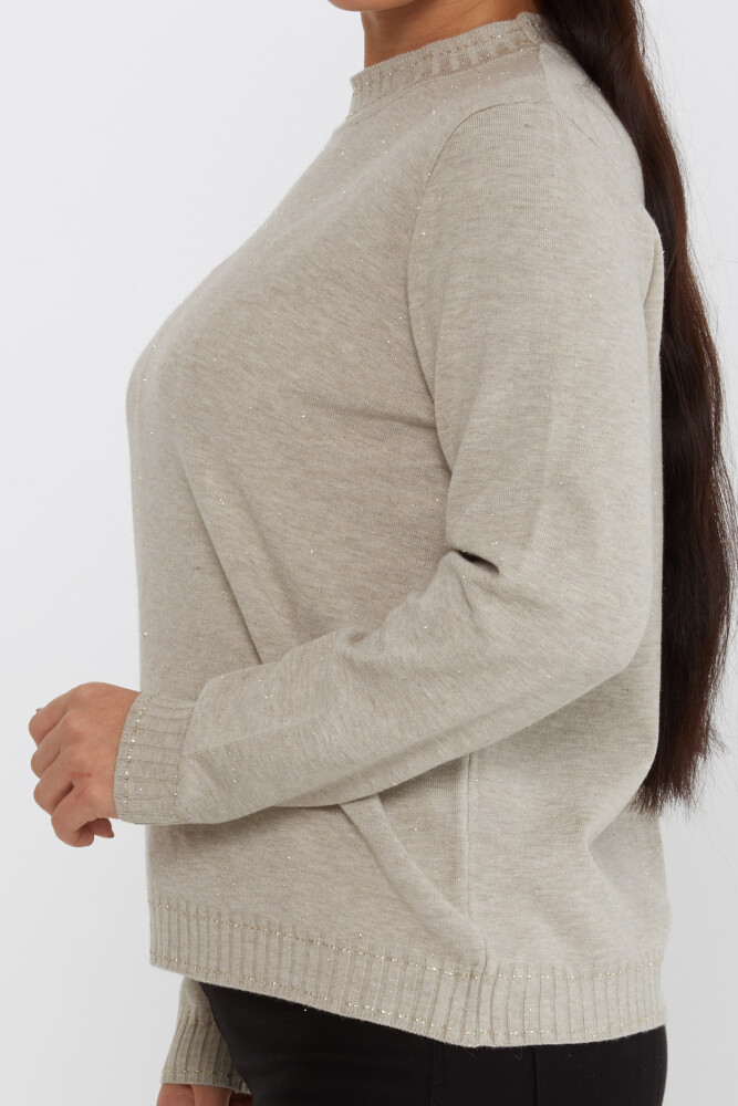 ژاکت بافتنی یقه آستین بلند Mink - 31629 | KAZEE (مجموعه 3 عددی XL-2XL-3XL) - 4