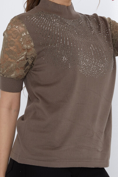 ژاکت بافتنی مینک آستین توری - 30959 | KAZEE (مجموعه 4 M-L-XL-2XL) - 4