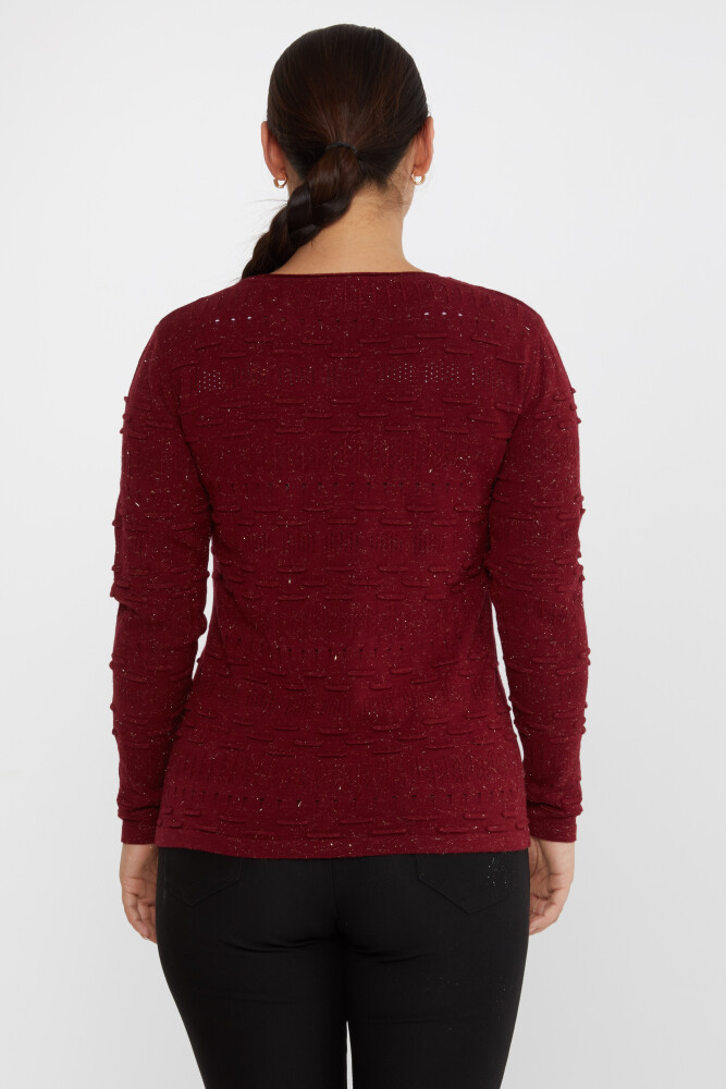 ژاکت بافتنی طرح دار آستین بلند کلارت قرمز - 31627 | KAZEE (ست 3 M-L-XL) - 5