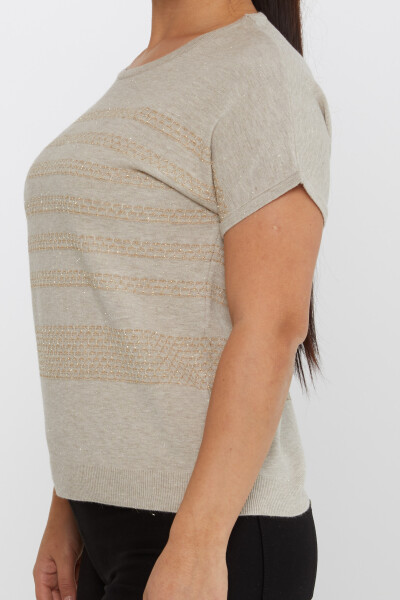 ژاکت بافتنی آستین کوتاه راسو با جزئیات - 31652 | KAZEE (ست 3 M-L-XL) - 4