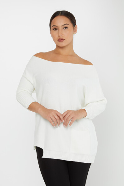 ژاکت بافتنی کم شانه اکرو جیبی - 30237 | KAZEE (ست 3 M-L-XL) - Kazee