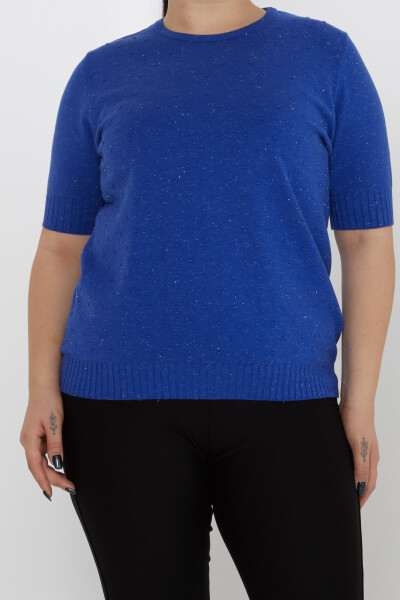 ژاکت بافتنی ساکس آستین کوتاه - 31714 | KAZEE (مجموعه 3 عددی XL-2XL-3XL) - 2