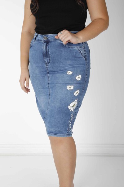 دامن آبی طرح دار دیزی - 4177 | KAZEE (مجموعه 4 42-44-46-48) - Kazee (1)