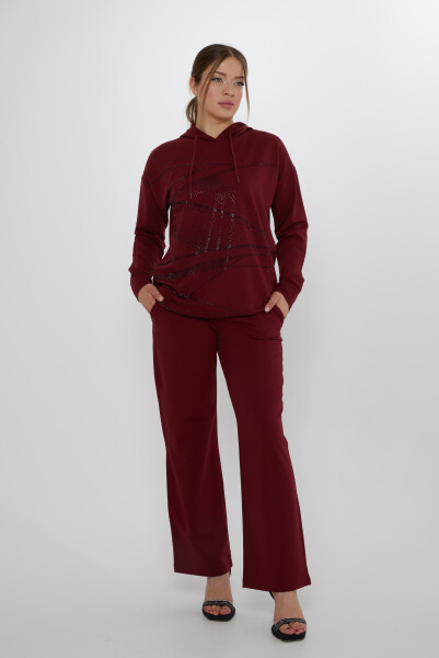 ست لباس ورزشی با جیب Claret Red - 17900 | KAZEE (مجموعه 3 M-L-XL) گرم - Kazee