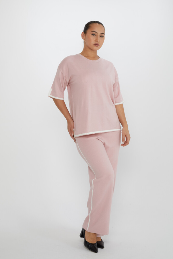 ست دو تکه چاک دار آستین کوتاه صورتی روشن - 31232 | KAZEE (مجموعه 2 M-L) - 1