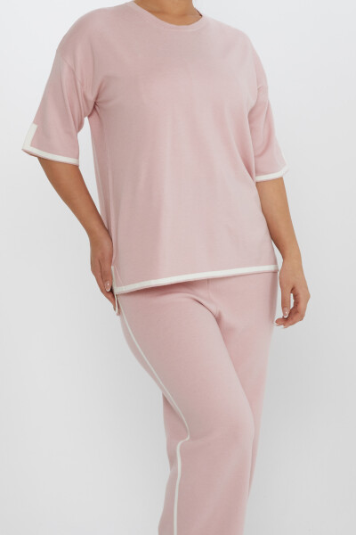 ست دو تکه چاک دار آستین کوتاه صورتی روشن - 31232 | KAZEE (مجموعه 2 M-L) - 3