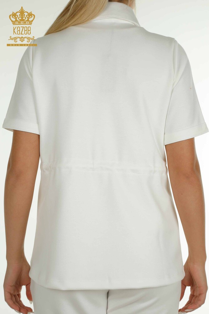 ست سه گانه اسپرت زنانه عمده فروشی - جزئیات دکمه - اکرو - 17633 | KAZEE - 15