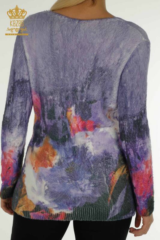 فروش عمده لباس بافتنی آنگورا زنانه - چاپ رز - دیجیتال - 40014 | KAZEE