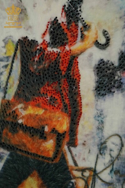فروش عمده ژاکت بافتنی زنانه آنگورا - چاپ دیجیتال - دیجیتال - 40021 | KAZEE - Thumbnail