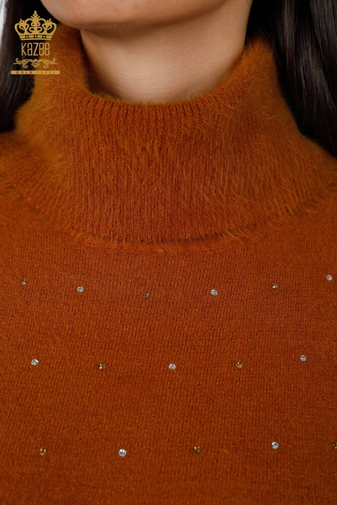 فروش عمده تونیک آنگورا زنانه - سنگ دوزی - دو جیبی با جزئیات - 18876 | KAZEE - 4