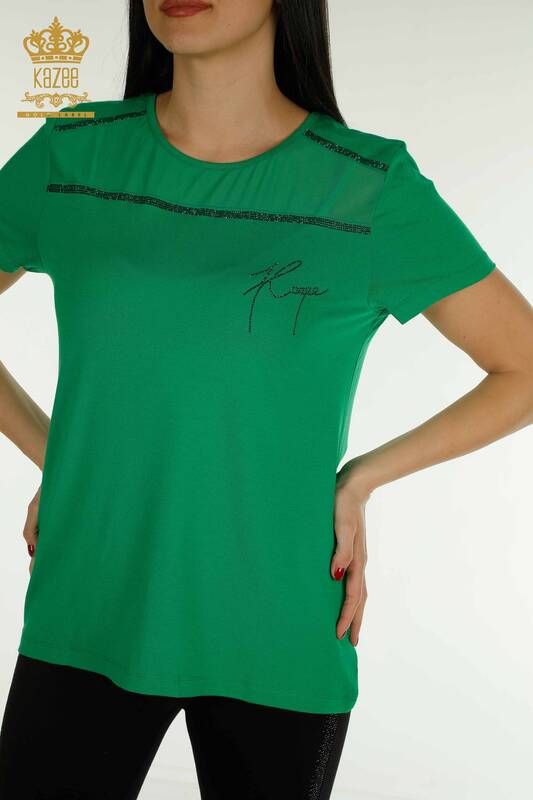 فروش عمده بلوز زنانه - مدل آمریکایی - سبز - 78857 | KAZEE