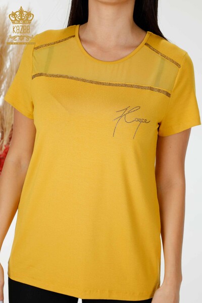 فروش عمده بلوز زنانه زعفرانی مدل آمریکایی - 78857 | KAZEE - Thumbnail