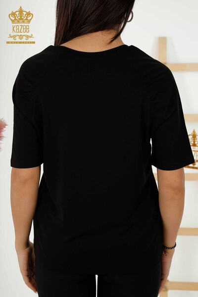 فروش عمده بلوز زنانه مشکی پایه - 79219 | KAZEE - 6