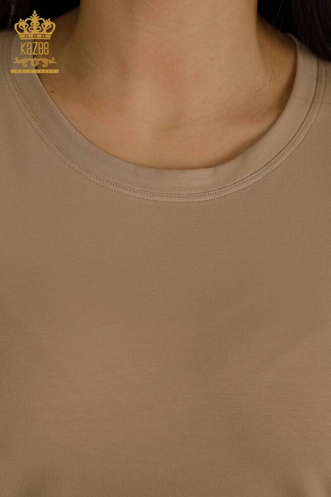 فروش عمده بلوز زنانه - پایه - بژ تیره - 79562 | KAZEE - 3