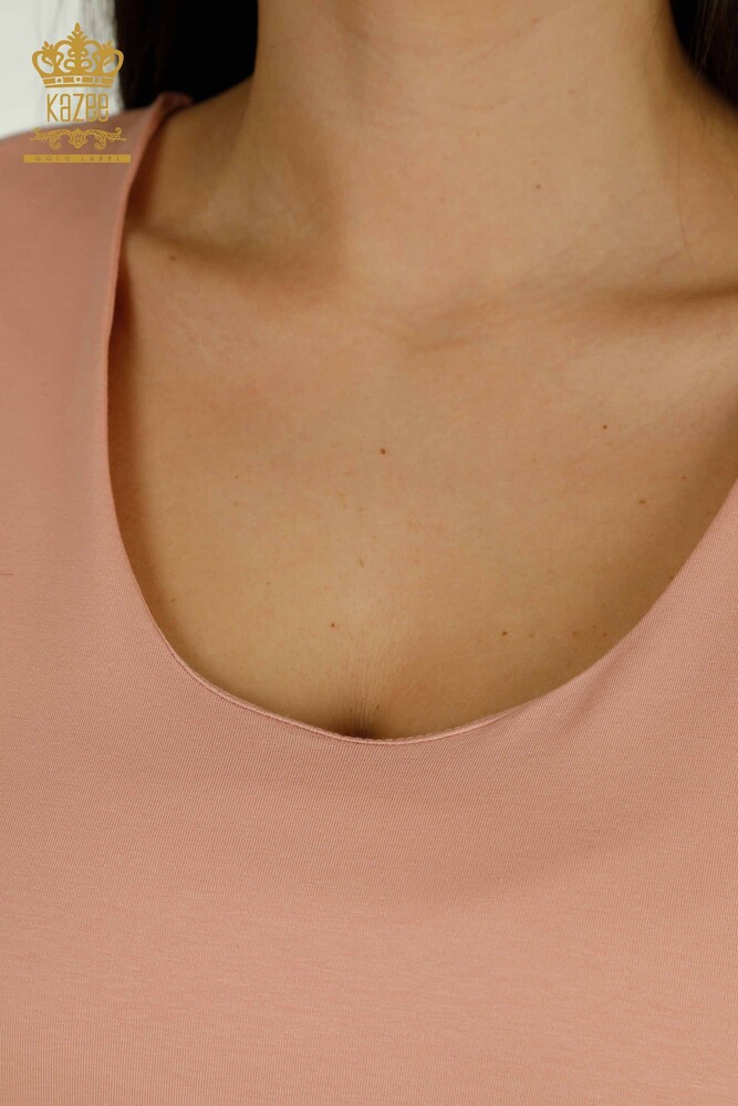 فروش عمده بلوز زنانه - پایه - لوگو - پودری - 79190 | KAZEE - 3