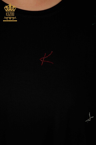 فروش عمده بلوز زنانه یقه خدمه مشکی - 79333 | KAZEE - 3