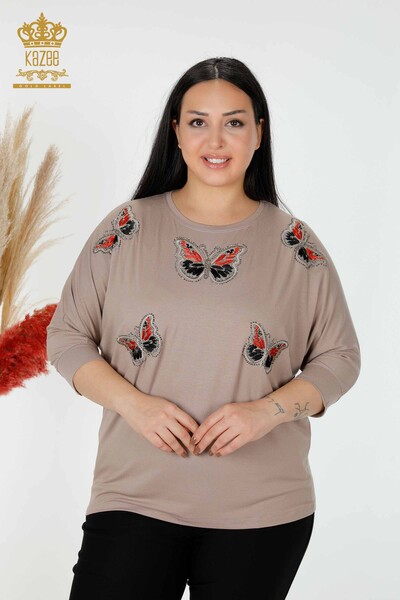 عمده فروشی بلوز زنانه پروانه ای رنگارنگ سمور یا راسو-77901 / کازی 