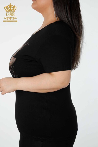 فروش عمده بلوز زنانه - رنگارنگ - سنگ دوزی - مشکی - 78924 | KAZEE - 6