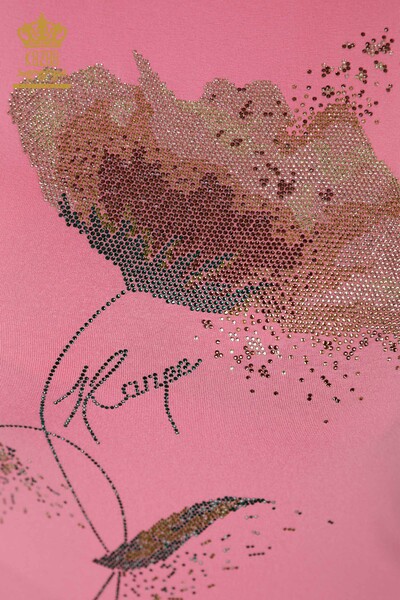 فروش عمده بلوز زنانه سنگی رنگی صورتی دوزی - 78924 | KAZEE - Thumbnail