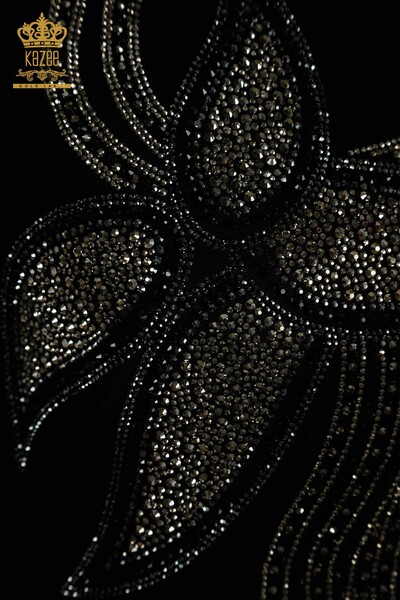 فروش عمده بلوز زنانه - یقه خدمه - مشکی - 79380 | KAZEE - 3