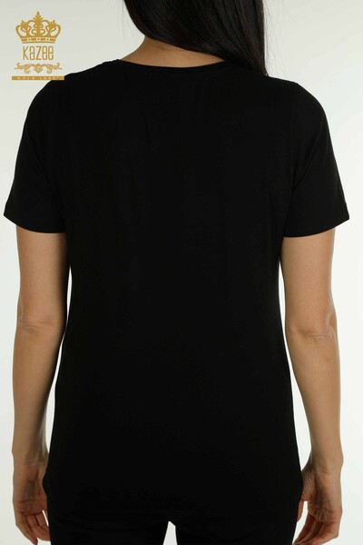 فروش عمده بلوز زنانه - تاج دوزی - مشکی - 79476 | KAZEE - 6