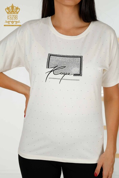 فروش عمده بلوز زنانه - کریستال - سنگ دوزی - اکرو - 79389 | KAZEE - 2