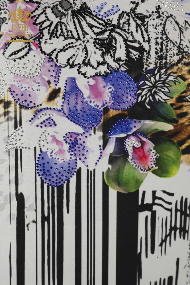 فروش عمده بلوز زنانه - گلدار - چاپ دیجیتال - طرح دار - 77779 | KAZEE - 4