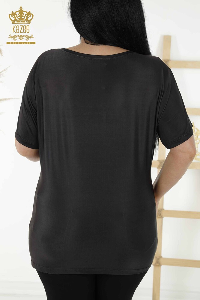 فروش عمده بلوز زنانه - طرح گل - بژ - 77898 | KAZEE - 8