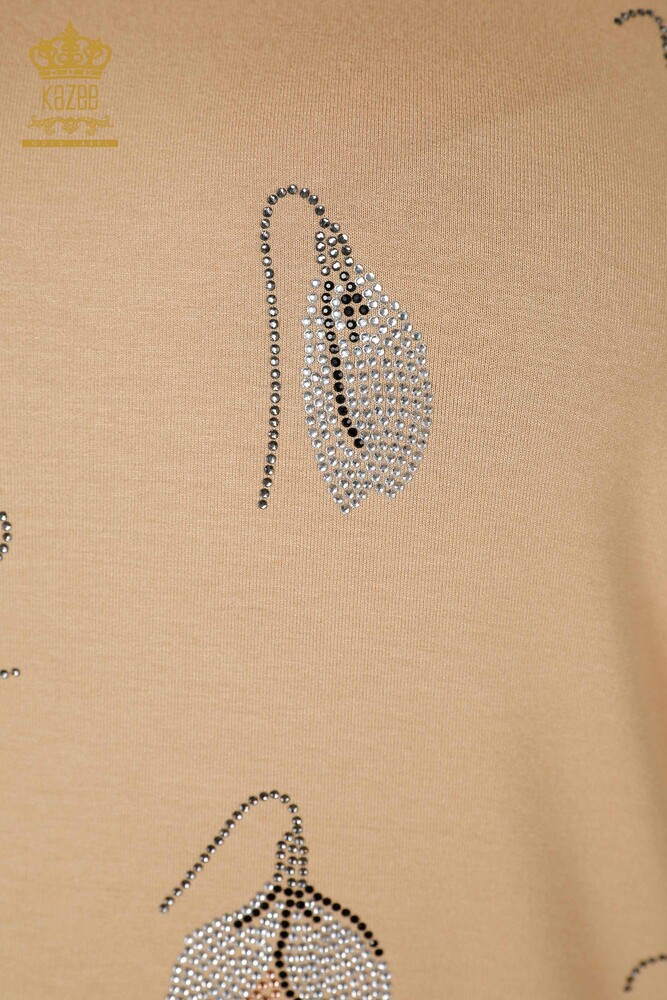 فروش عمده بلوز زنانه طرح گل بژ - 78934 | KAZEE - 3