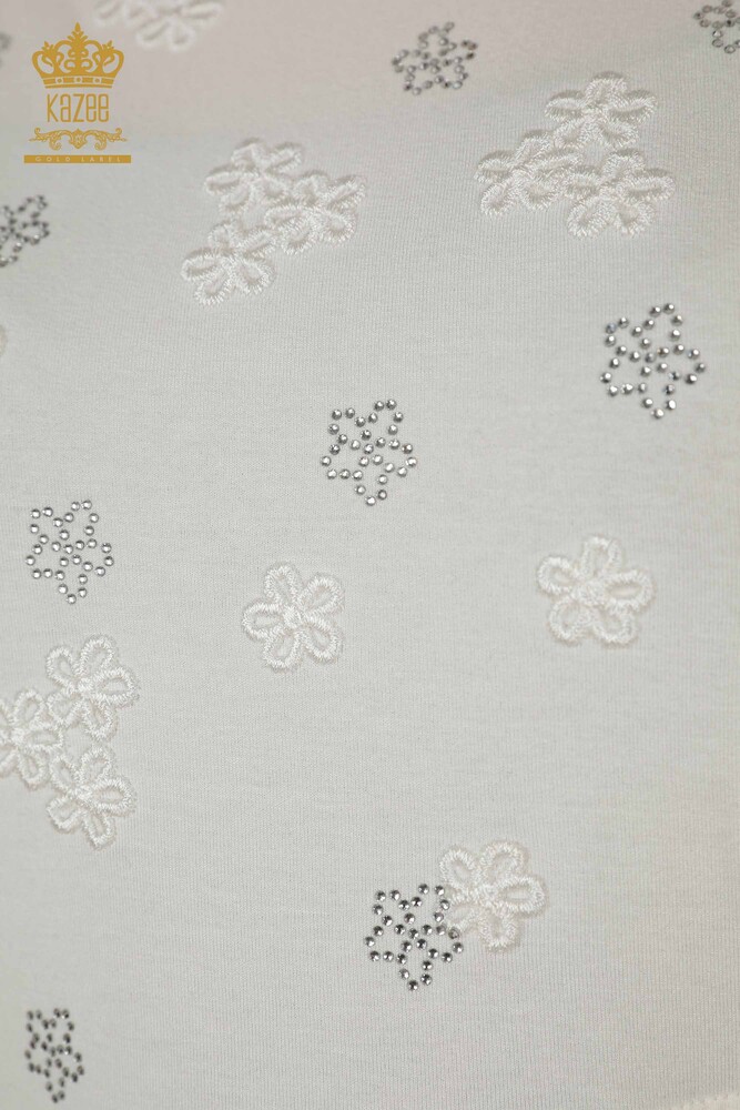 فروش عمده بلوز زنانه - طرح گل - اکرو - 79100 | KAZEE - 4