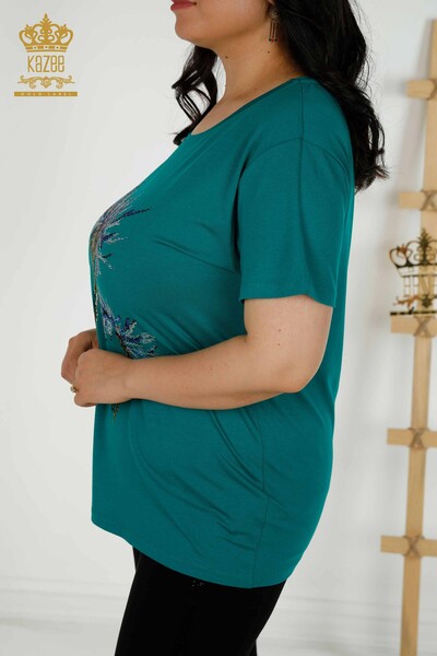 فروش عمده بلوز زنانه طرح گل سبز - 79369 | KAZEE - 7