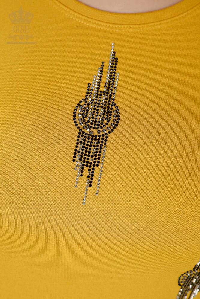 عمده فروشی بلوز زنانه طرح دار زعفران-79043 / کازی - 4