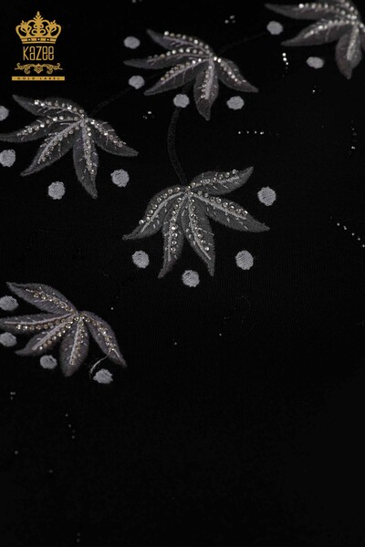 فروش عمده بلوز زنانه - خال خالی - طرح گل - سنگ دوزی - 79009 | KAZEE - 10