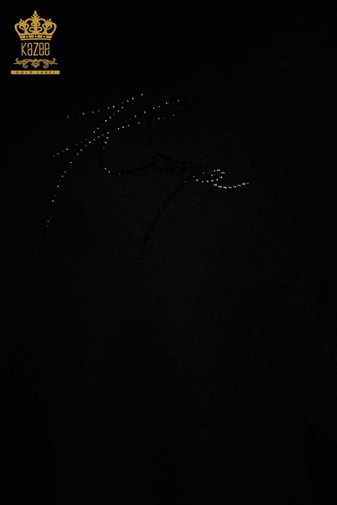 فروش عمده بلوز زنانه - آستین کوتاه - مشکی - 79317 | KAZEE - 3