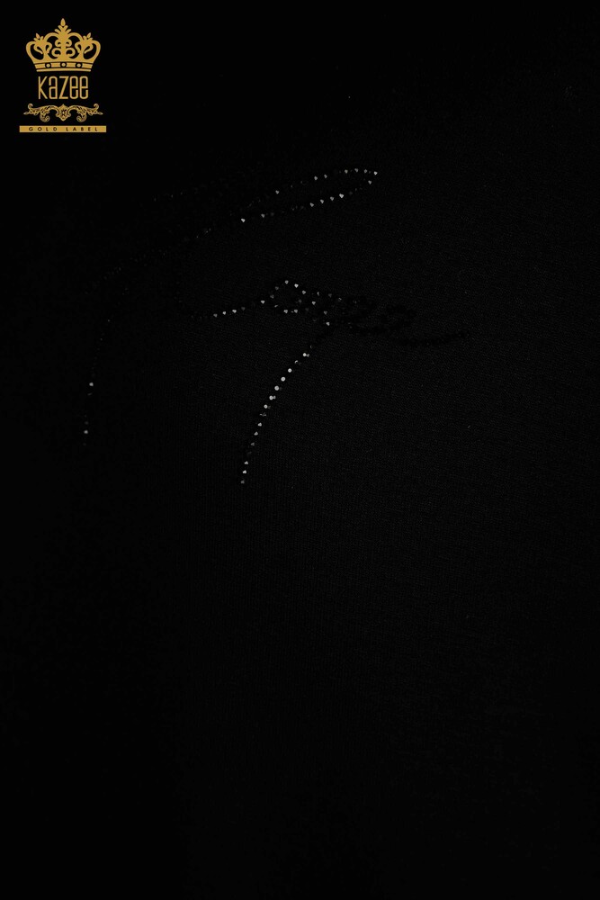 فروش عمده بلوز زنانه - آستین کوتاه - مشکی - 79317 | KAZEE - 4