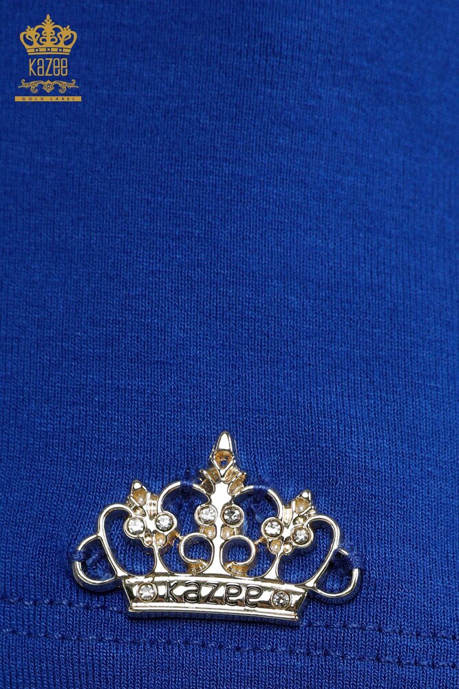 فروش عمده بلوز زنانه - مفصل شانه - آبی تیره - 79220 | KAZEE - 6