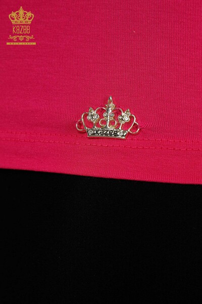 فروش عمده بلوز زنانه - بدون آستین - پایه - فوشیا - 79262 | KAZEE - 4