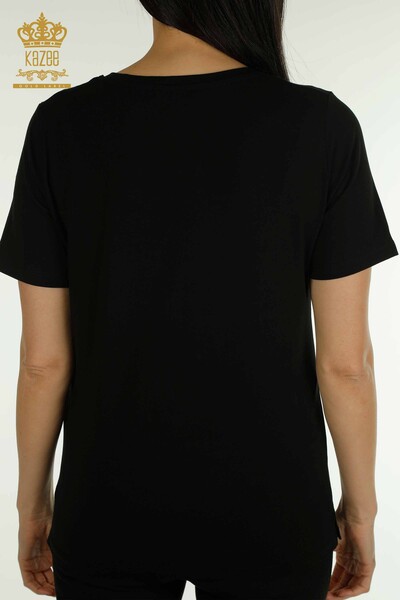 فروش عمده بلوز زنانه - سنگ دوزی - مشکی - 79863 | KAZEE - 7