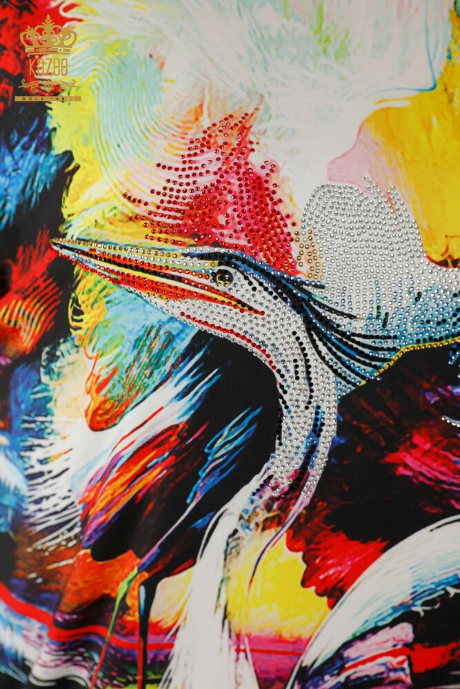 فروش عمده بلوز زنانه - سنگ دوزی - دیجیتال - 12095 | KAZEE - 4