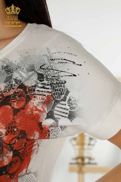 فروش عمده بلوز زنانه - سنگ دوزی - اکرو - 79115 | KAZEE - 4