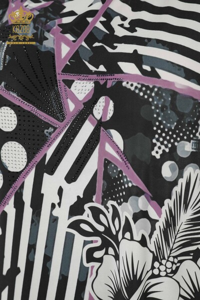 فروش عمده بلوز زنانه - سنگ دوزی - صورتی - 12052 | KAZEE - 4