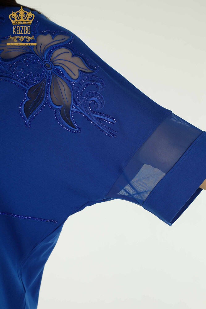 فروش عمده بلوز زنانه - سنگ دوزی - ساکس - 79057 | KAZEE - 5